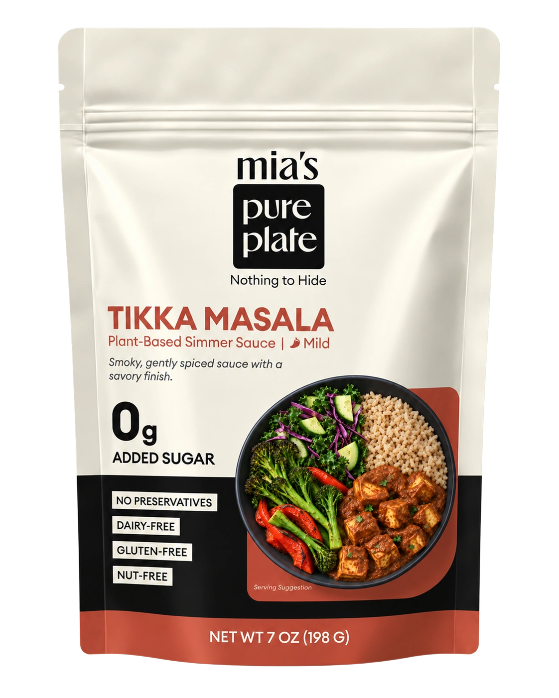 Tikka Masala pouch with the approved packaging artwork
